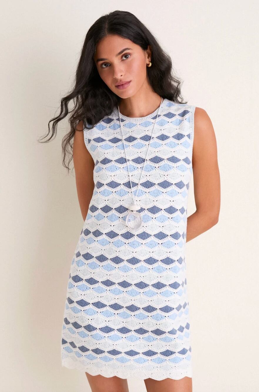 Tuckernuck Sea Glass Crochet Evelyn Shift Dress XXS NWT